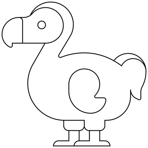 Dodo Emoji Coloring Page